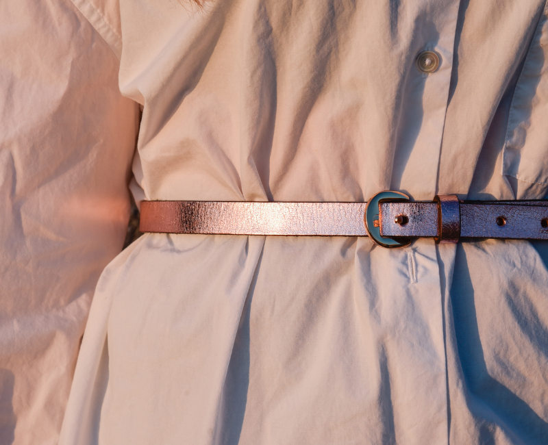 Fine ceinture métallisée Agathe