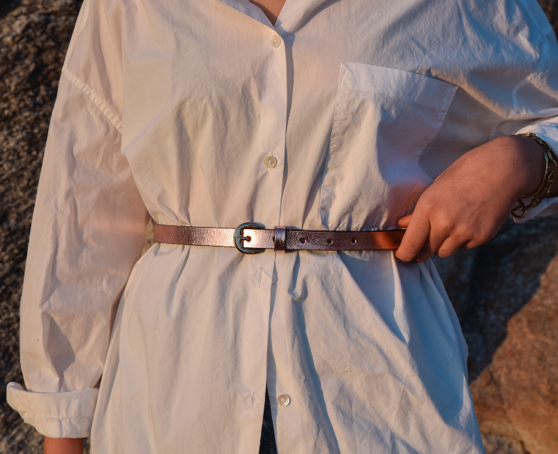Fine ceinture métallisée Agathe