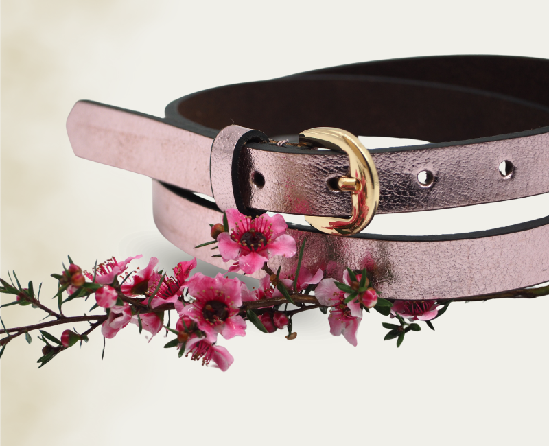 Fine ceinture métallisée Agathe